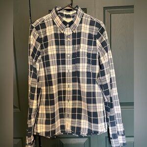 Abercrombie And Fitch Men’s Button Down Long Sleeve Plaid Shirt Top Large Cotton